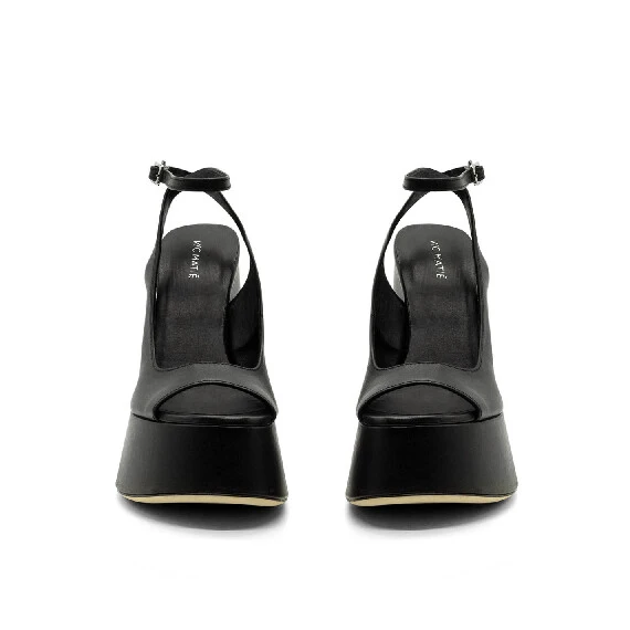 Black chanel Flare platform shoes