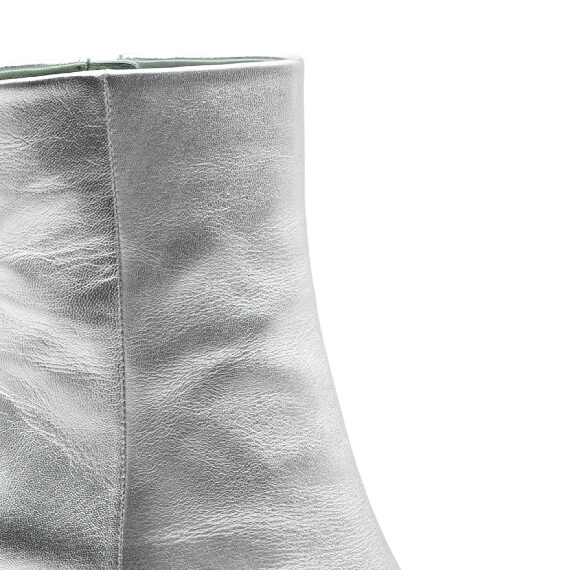 Cocoon Minimal Silver Shiny Nappa Leather Half Boots